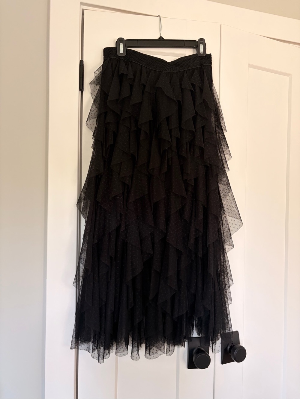 Black Layered Ruffle Skirt